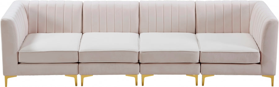 Alina Pink Velvet Modular Sofa from Meridian - Luna Furniture