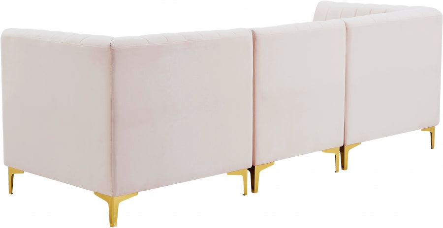 Alina Pink Velvet Modular Sofa from Meridian - Luna Furniture