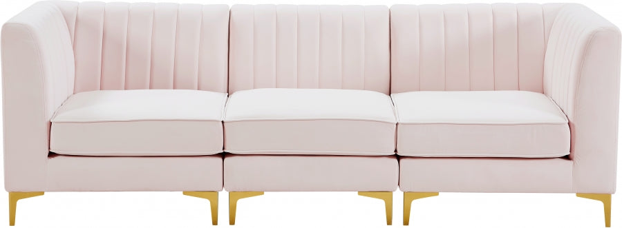 Alina Pink Velvet Modular Sofa from Meridian - Luna Furniture