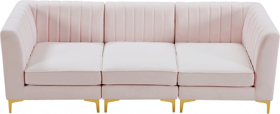 Alina Pink Velvet Modular Sofa from Meridian - Luna Furniture