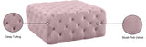 Ariel Pink Velvet Ottoman | Bench from Meridian - Luna Furniture