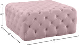 Ariel Pink Velvet Ottoman | Bench from Meridian - Luna Furniture