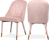 Belle Pink Velvet Dining Chair, Set of 2 from Meridian - Luna Furniture