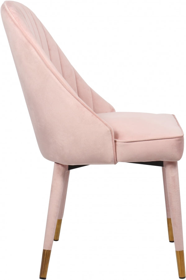 Belle Pink Velvet Dining Chair, Set of 2 from Meridian - Luna Furniture