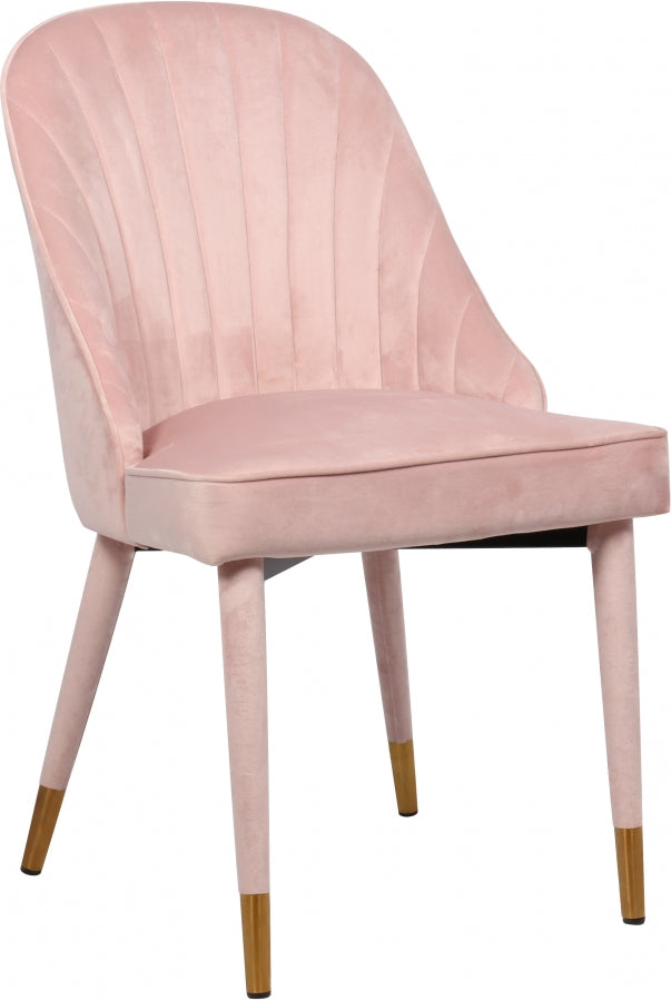 Belle Pink Velvet Dining Chair, Set of 2 from Meridian - Luna Furniture