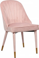 Belle Pink Velvet Dining Chair, Set of 2 from Meridian - Luna Furniture