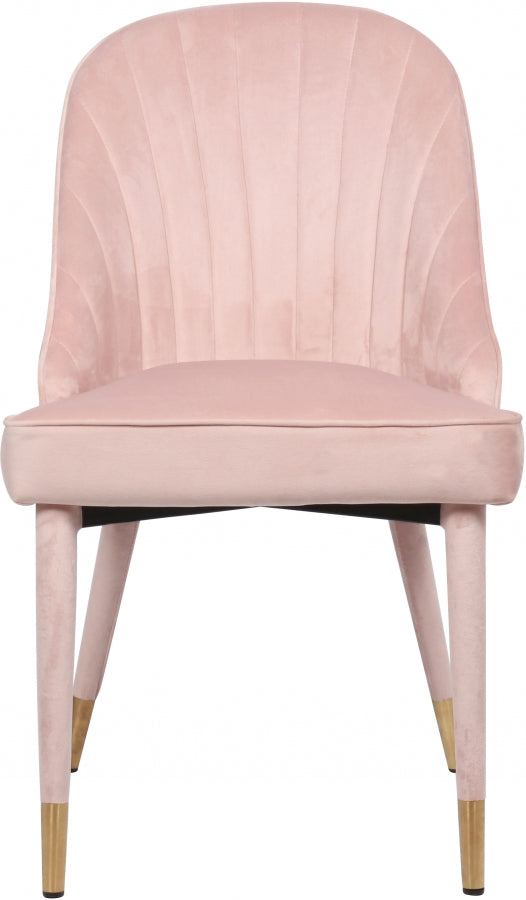 Belle Pink Velvet Dining Chair, Set of 2 from Meridian - Luna Furniture