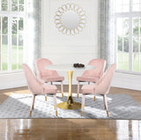 Belle Pink Velvet Dining Chair, Set of 2 from Meridian - Luna Furniture