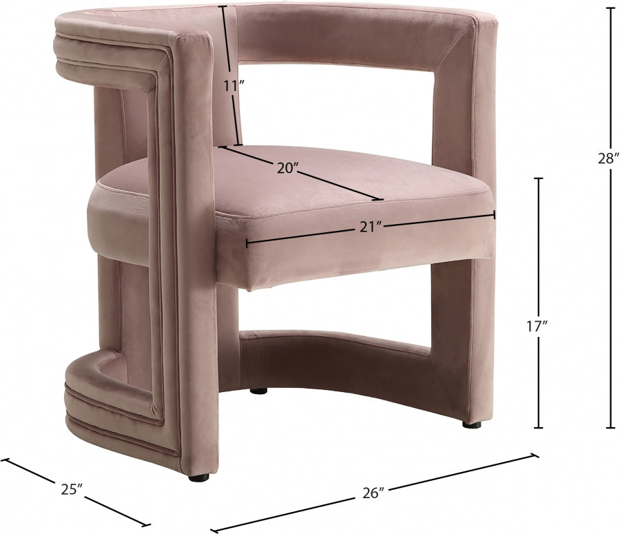 Blair Pink Velvet Dining/Accent Chair from Meridian - Luna Furniture