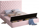 Bliss Pink Velvet Full Bed from Meridian - Luna Furniture