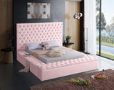 Bliss Pink Velvet Full Bed from Meridian - Luna Furniture