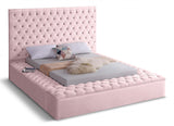 Bliss Pink Velvet Queen Bed from Meridian - Luna Furniture