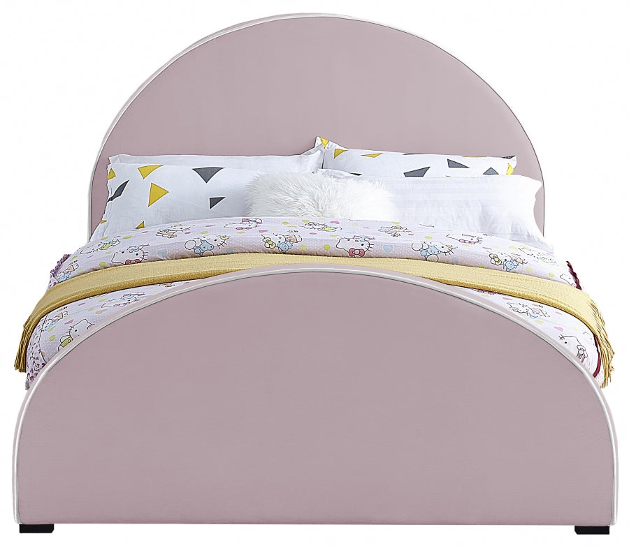 Brody Pink Velvet Full Bed from Meridian - Luna Furniture