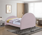 Brody Pink Velvet Full Bed from Meridian - Luna Furniture