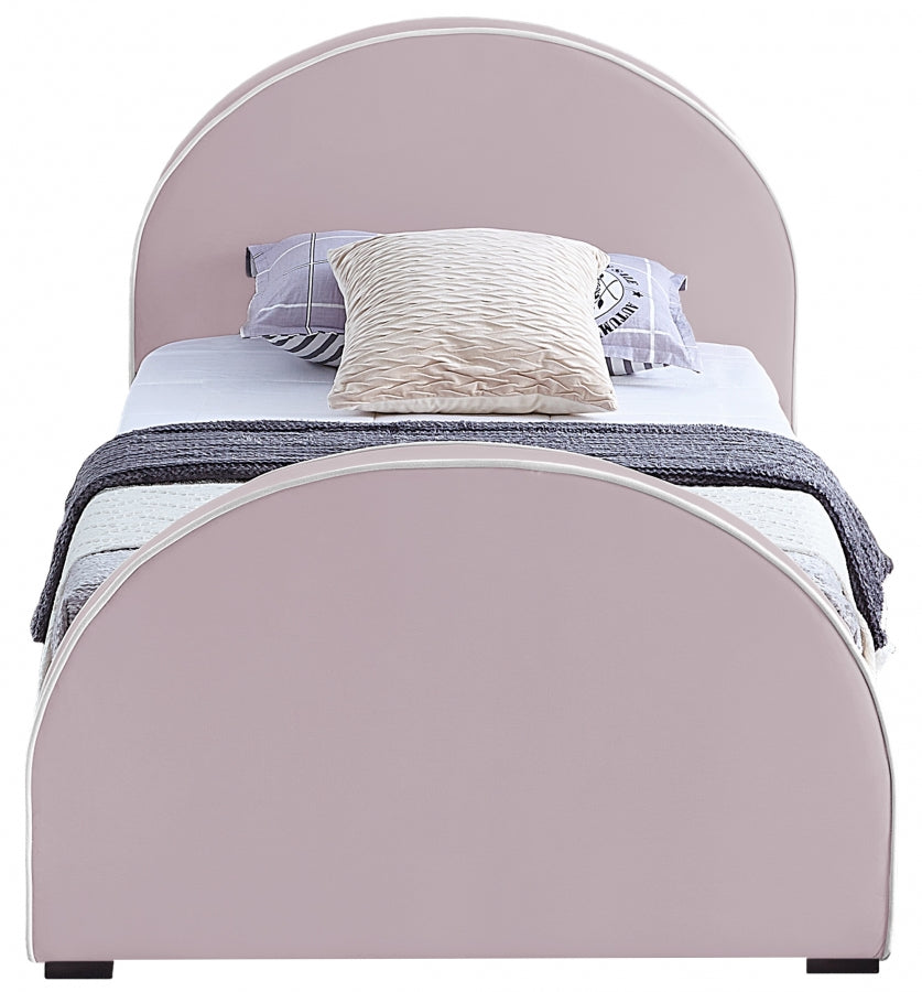 Brody Pink Velvet Twin Bed from Meridian - Luna Furniture