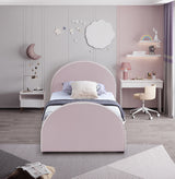 Brody Pink Velvet Twin Bed from Meridian - Luna Furniture