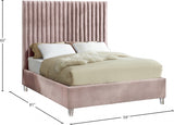 Candace Pink Velvet Full Bed from Meridian - Luna Furniture