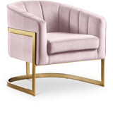 Carter Pink Velvet Accent Chair from Meridian - Luna Furniture