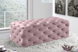 Casey Pink Velvet Ottoman | Bench from Meridian - Luna Furniture