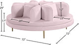 Circlet Pink Velvet Roundabout Sofa from Meridian - Luna Furniture