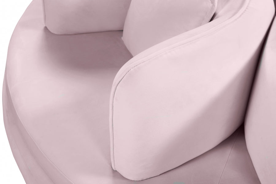 Circlet Pink Velvet Roundabout Sofa from Meridian - Luna Furniture