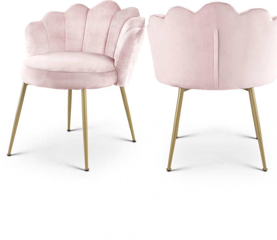 Claire Pink Velvet Accent Chair / Dining Chair from Meridian - Luna Furniture