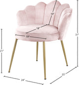 Claire Pink Velvet Accent Chair / Dining Chair from Meridian - Luna Furniture