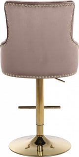 Claude Pink/Gold Velvet Adjustable Bar | Counter Stool from Meridian - Luna Furniture