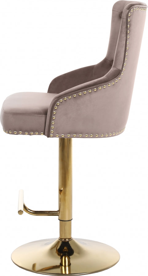 Claude Pink/Gold Velvet Adjustable Bar | Counter Stool from Meridian - Luna Furniture