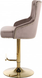 Claude Pink/Gold Velvet Adjustable Bar | Counter Stool from Meridian - Luna Furniture