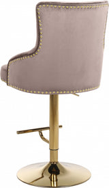 Claude Pink/Gold Velvet Adjustable Bar | Counter Stool from Meridian - Luna Furniture