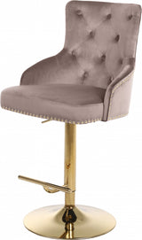 Claude Pink/Gold Velvet Adjustable Bar | Counter Stool from Meridian - Luna Furniture