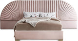 Cleo Pink Velvet Queen Bed from Meridian - Luna Furniture