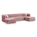 Coco Pink Velvet 3pc. Sectional from Meridian - Luna Furniture