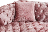 Coco Pink Velvet 3pc. Sectional from Meridian - Luna Furniture