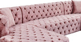 Coco Pink Velvet 3pc. Sectional from Meridian - Luna Furniture