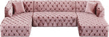 Coco Pink Velvet 3pc. Sectional from Meridian - Luna Furniture