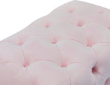 Crescent Pink Velvet Ottoman from Meridian - Luna Furniture