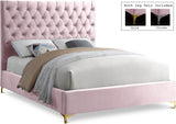 Cruz Pink Velvet King Bed from Meridian - Luna Furniture