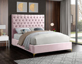 Cruz Pink Velvet King Bed from Meridian - Luna Furniture