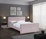 Dillard Pink Velvet Queen Bed from Meridian - Luna Furniture