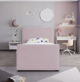 Dillard Pink Velvet Twin Bed from Meridian - Luna Furniture