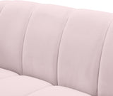 Elijah Pink Velvet Loveseat from Meridian - Luna Furniture