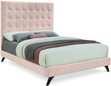 Elly Pink Velvet Full Bed from Meridian - Luna Furniture