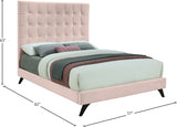 Elly Pink Velvet Full Bed from Meridian - Luna Furniture