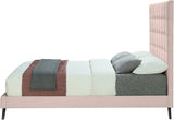 Elly Pink Velvet Full Bed from Meridian - Luna Furniture