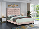 Elly Pink Velvet King Bed from Meridian - Luna Furniture