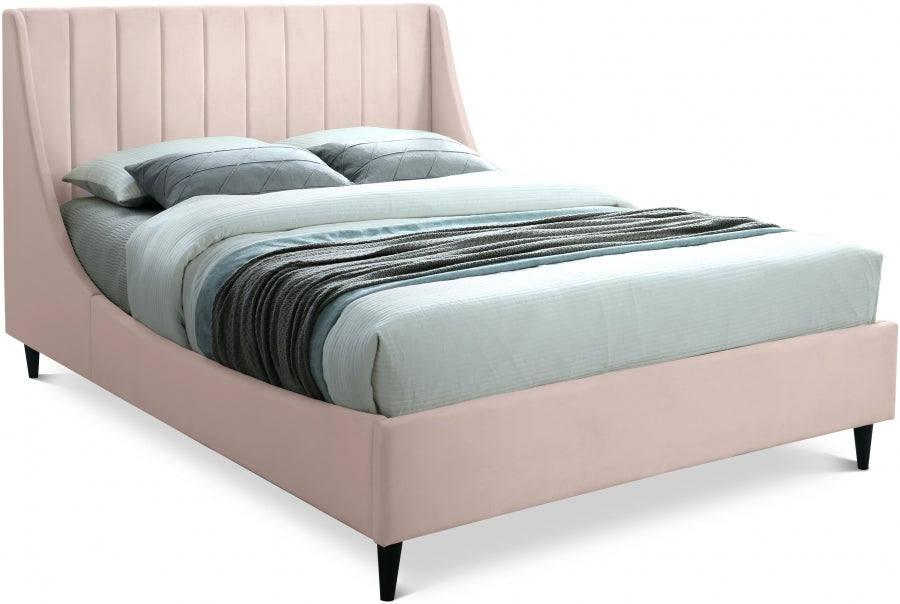 Eva Pink Velvet Full Bed from Meridian - Luna Furniture