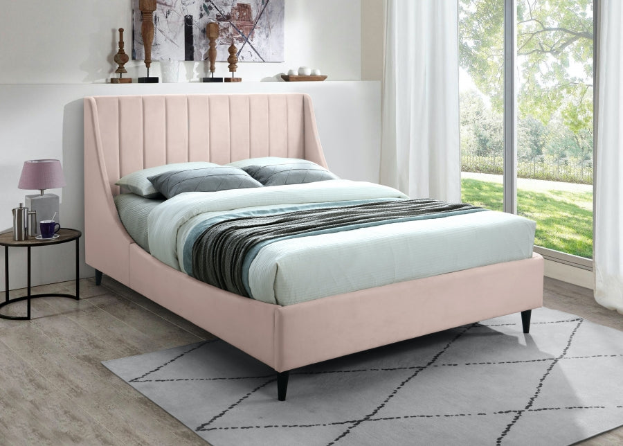 Eva Pink Velvet Full Bed from Meridian - Luna Furniture