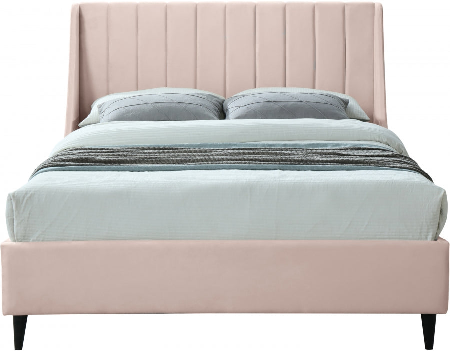 Eva Pink Velvet Full Bed from Meridian - Luna Furniture